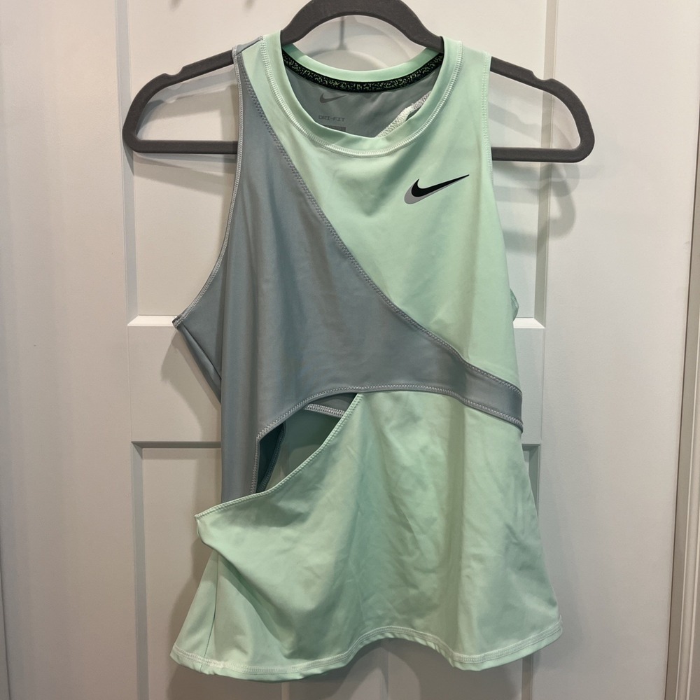 Nike Court Dri-FIT Slam Women's Tennis Tank Side Cut Out DD8841 379 Size Medium